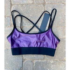 NWT Noli purple shimmer strappy studio bra  size Xsmall